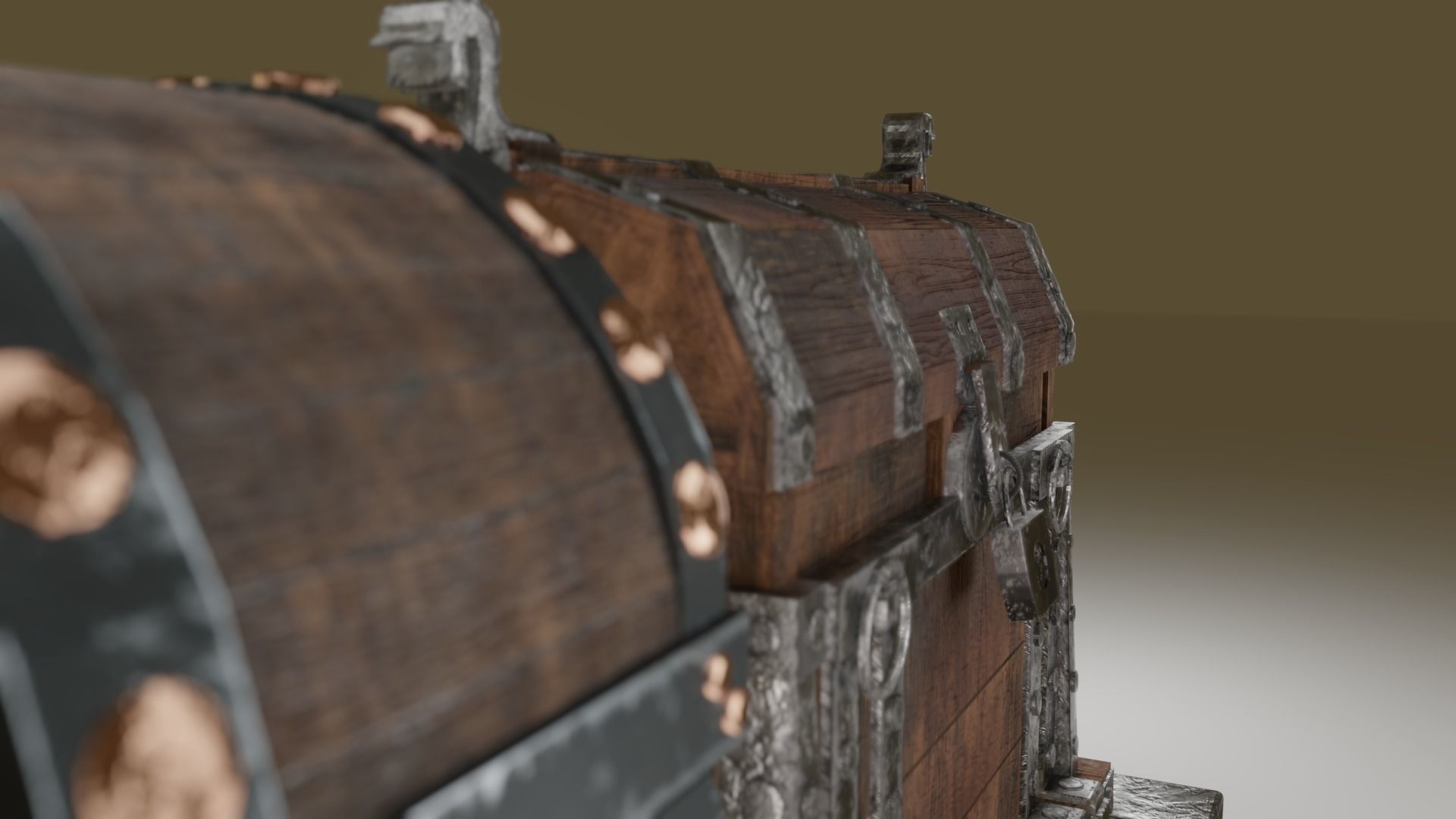 Treasure chest Game ready assest Low-poly 3D model_34