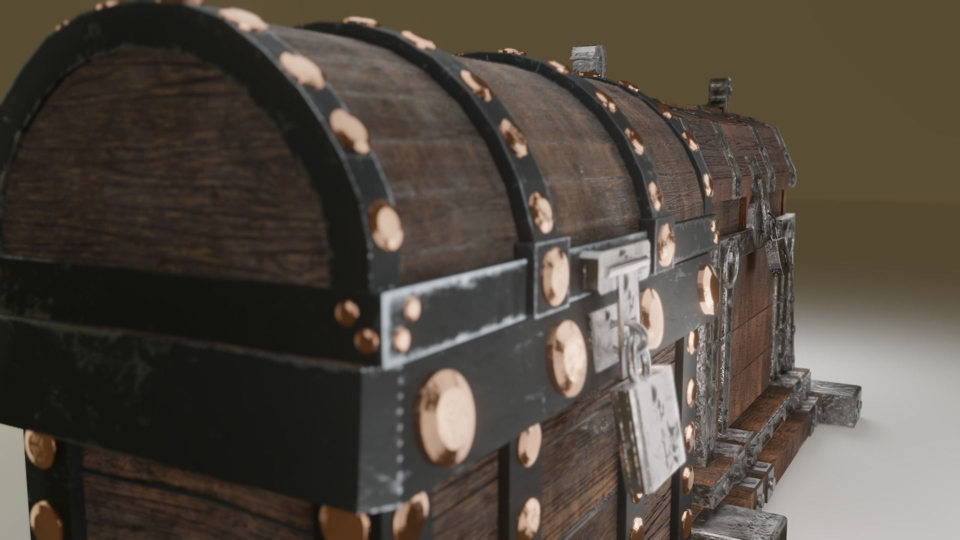 Treasure chest Game ready assest Low-poly 3D model_18