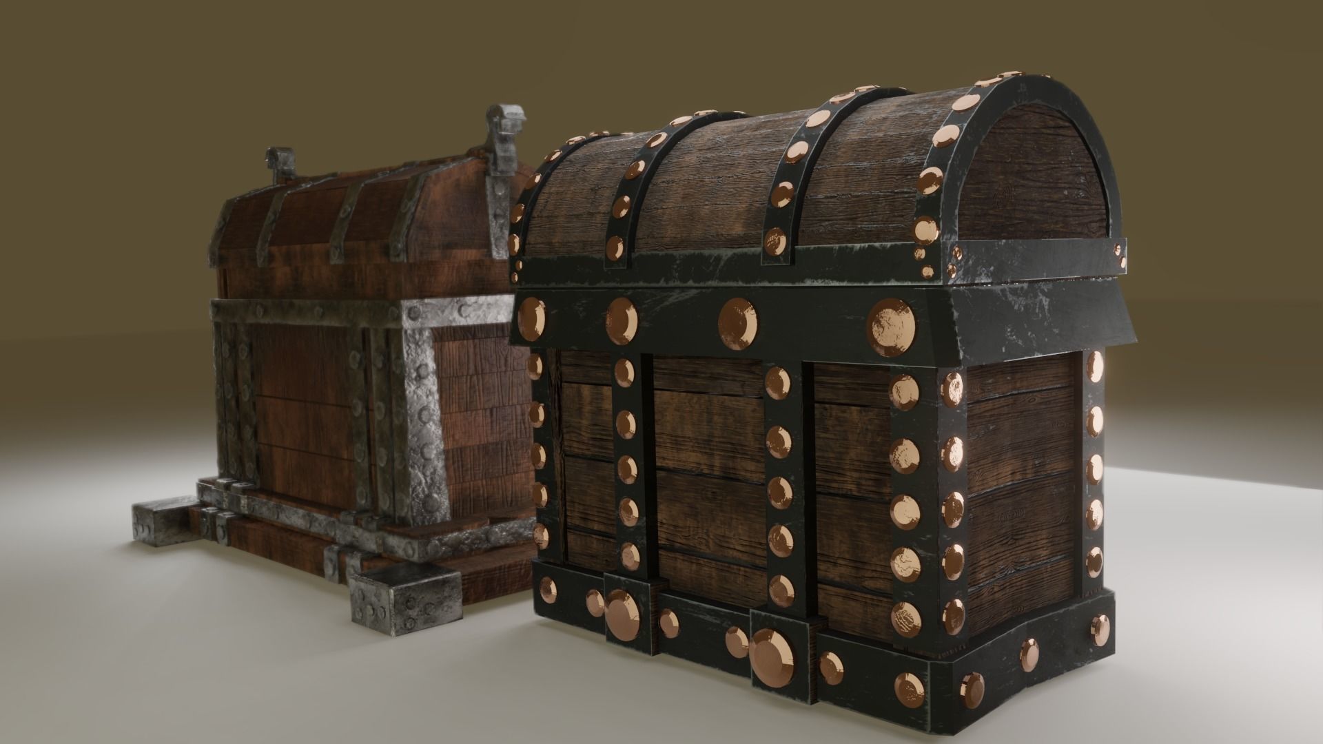 Treasure chest Game ready assest Low-poly 3D model_23