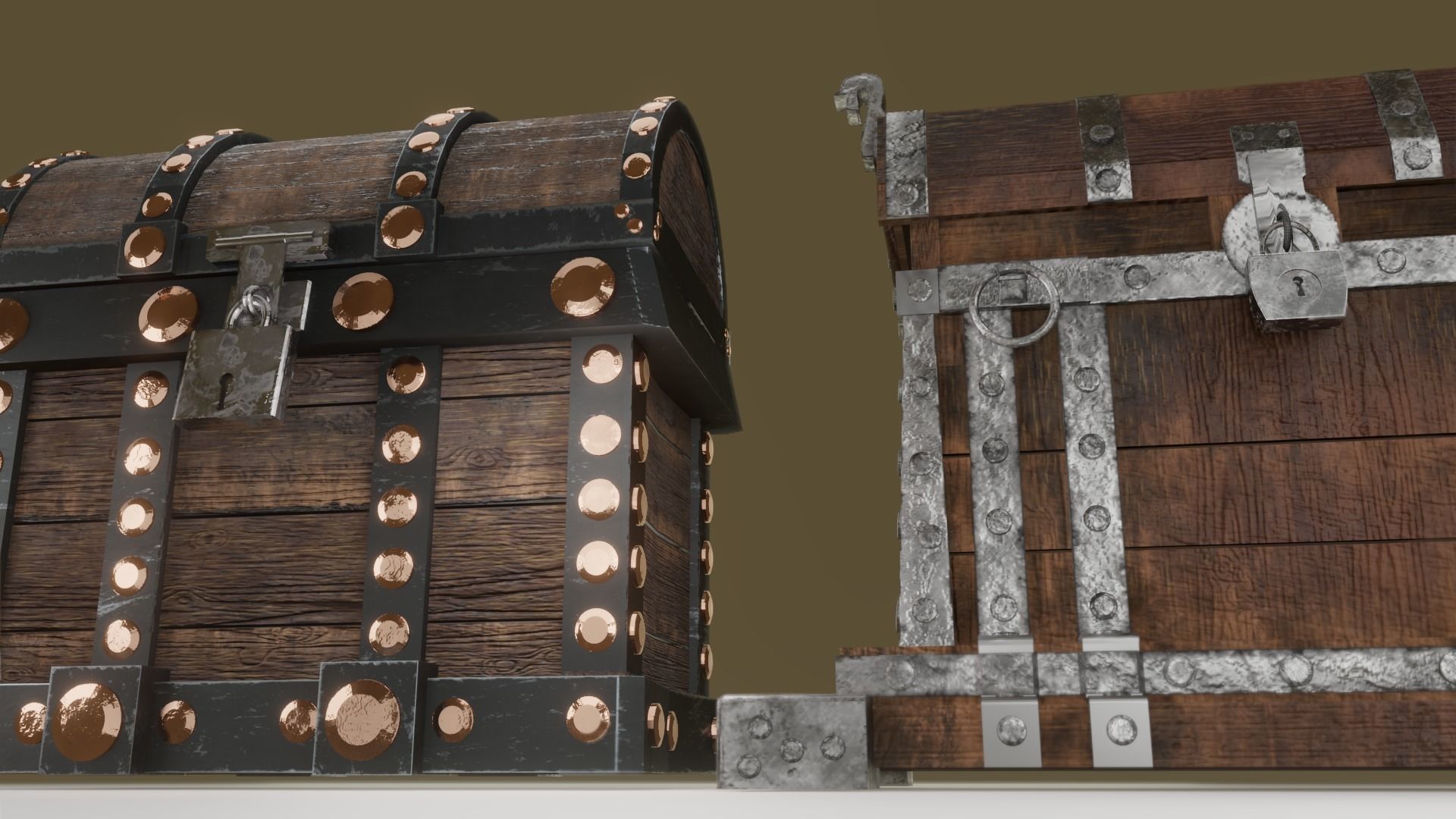 Treasure chest Game ready assest Low-poly 3D model_16