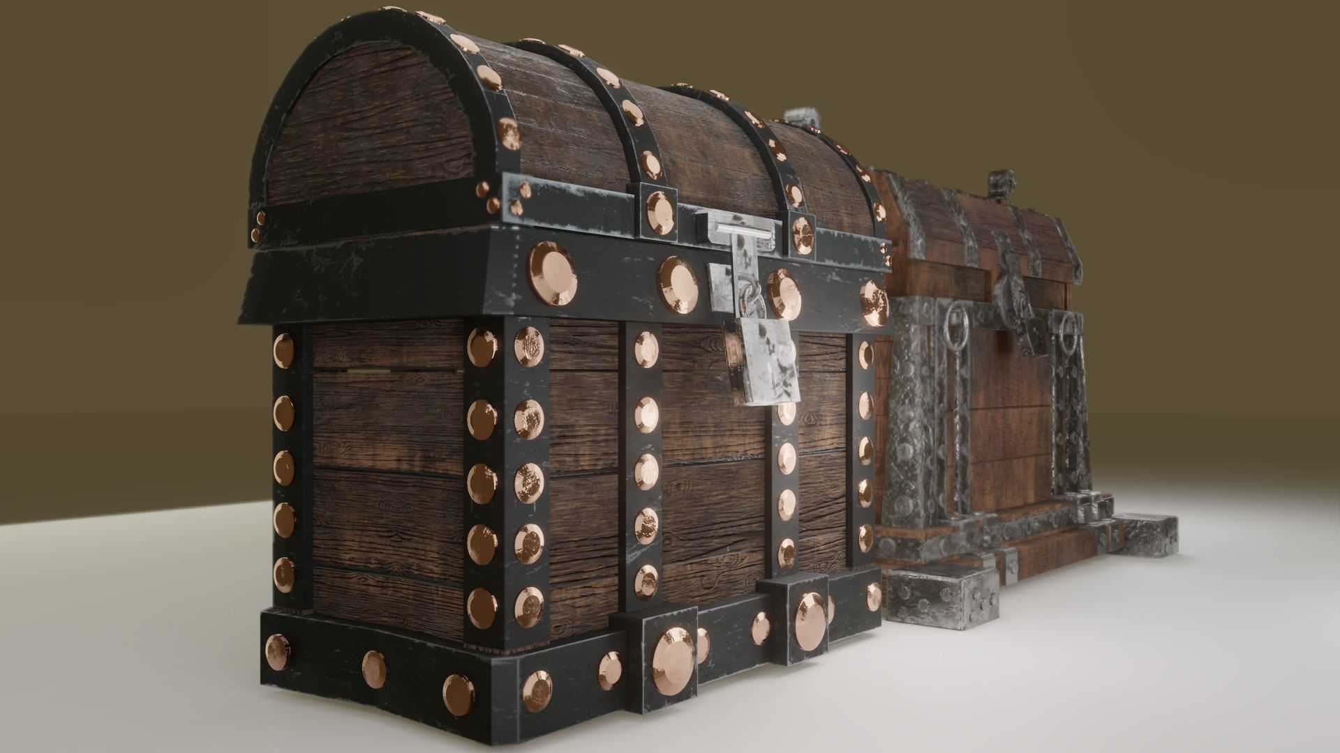 Treasure chest Game ready assest Low-poly 3D model_10