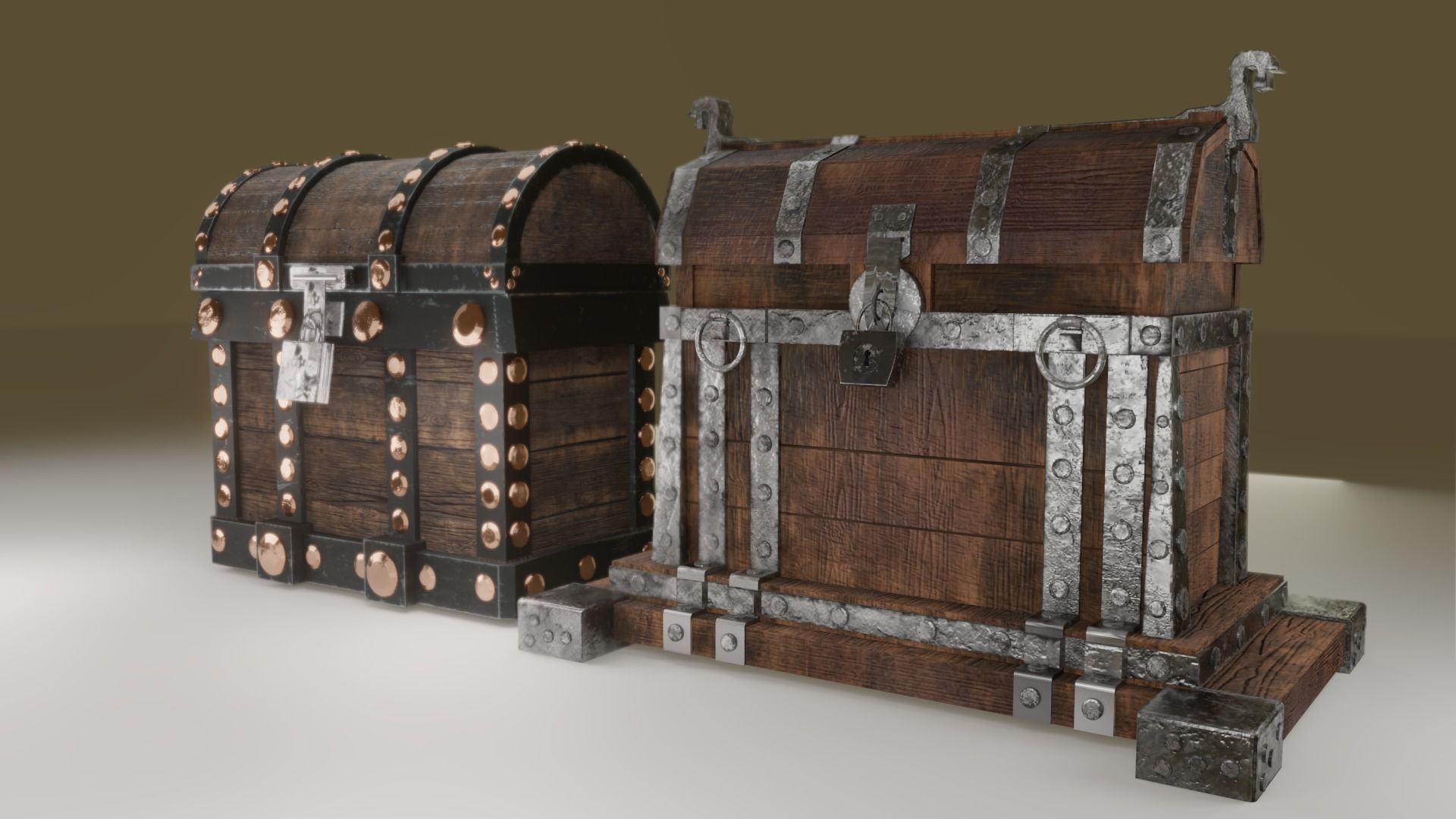 Treasure chest Game ready assest Low-poly 3D model_4