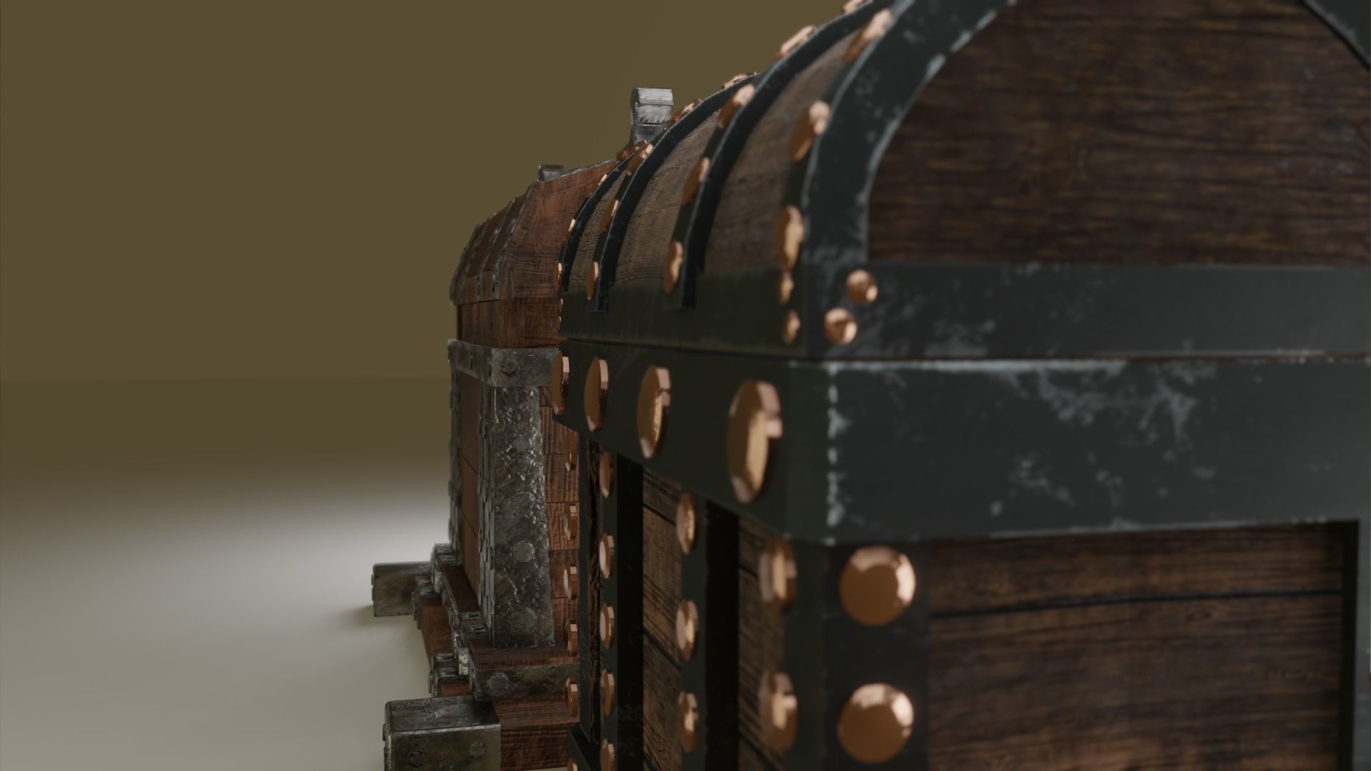 Treasure chest Game ready assest Low-poly 3D model_13
