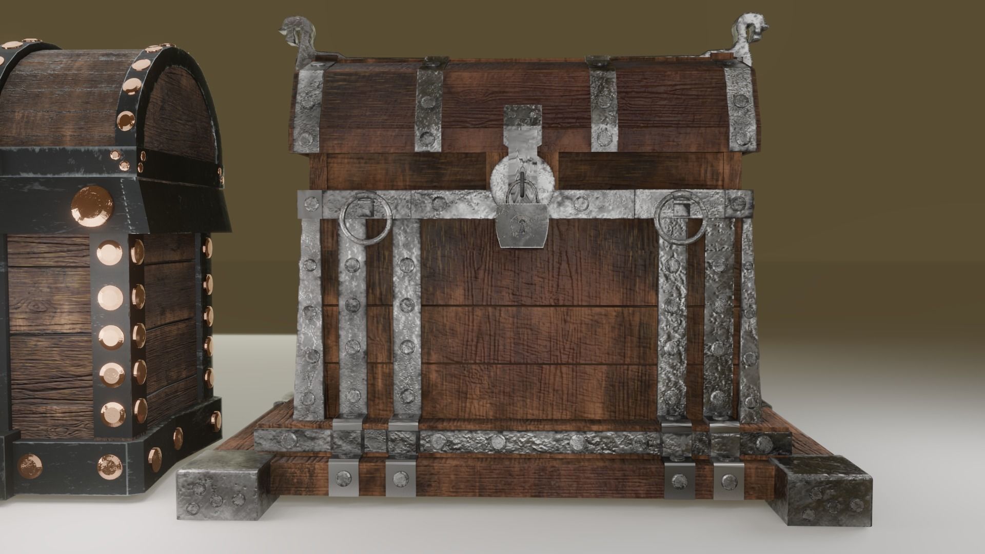 Treasure chest Game ready assest Low-poly 3D model_37