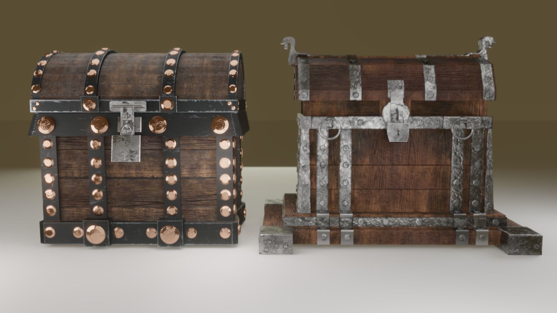 Treasure chest Game ready assest Low-poly 3D model_2