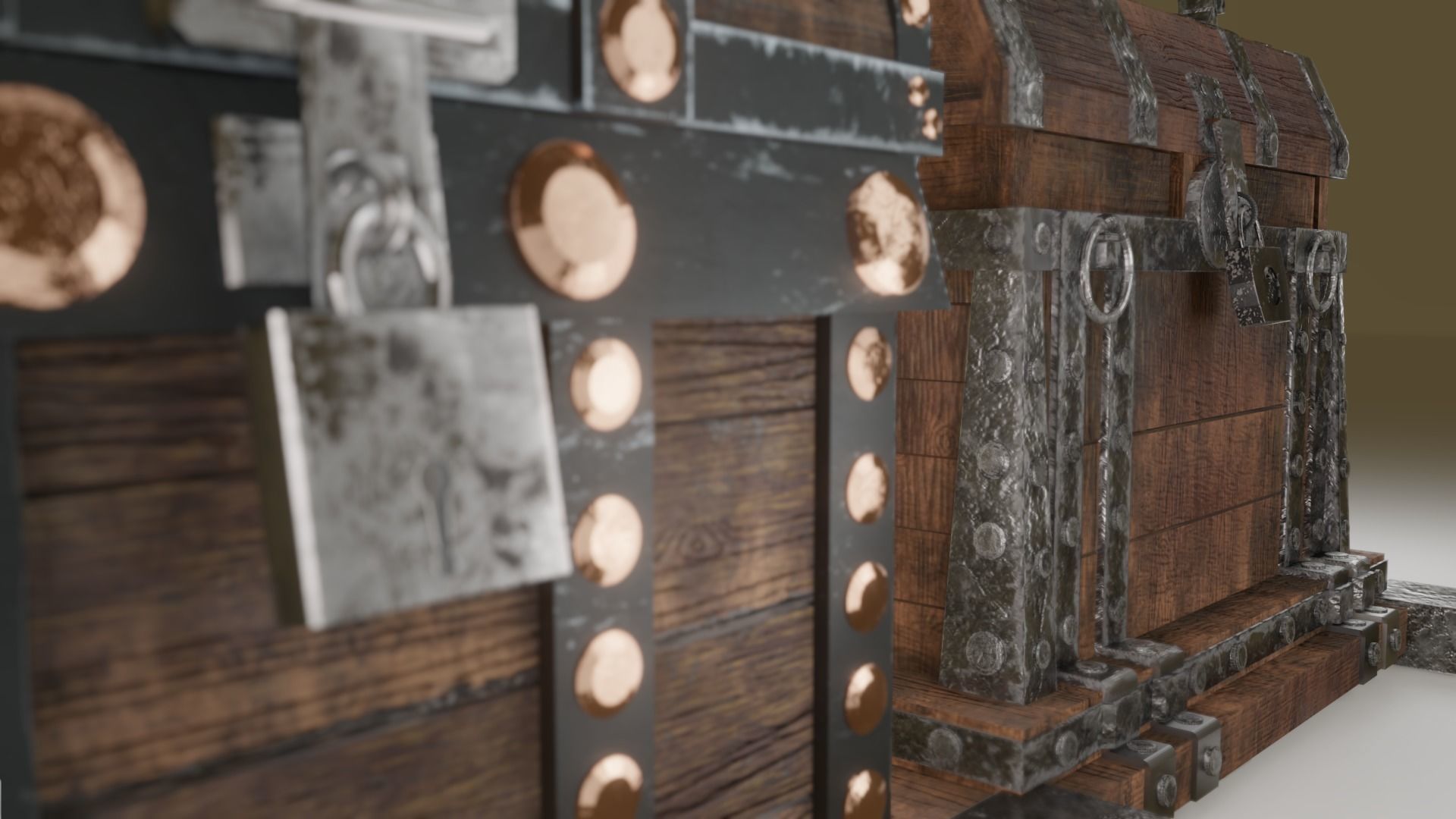 Treasure chest Game ready assest Low-poly 3D model_20