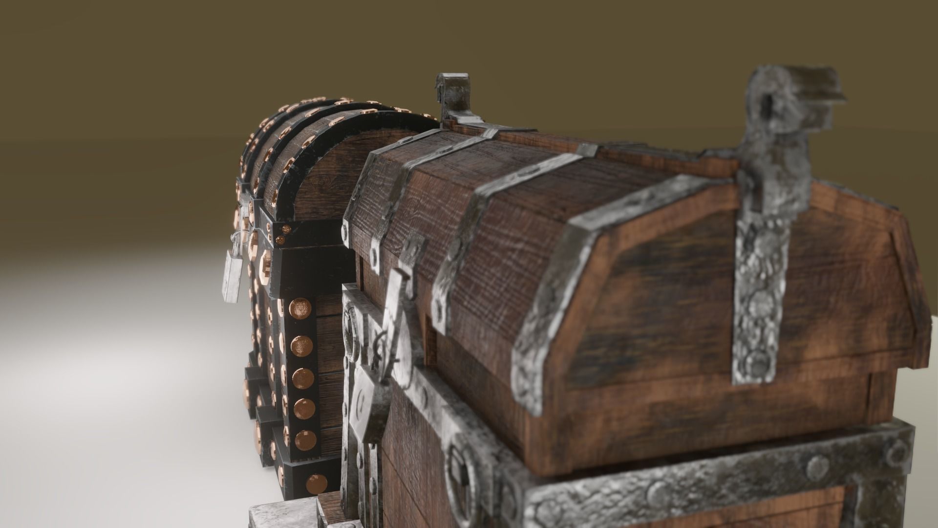 Treasure chest Game ready assest Low-poly 3D model_14