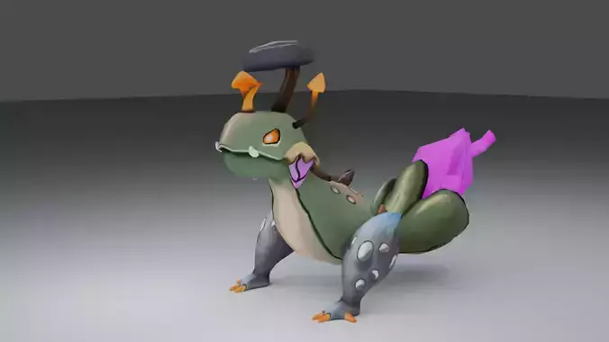 Creature Salamander - Animated for Game - Low Poly Low-poly 3D model