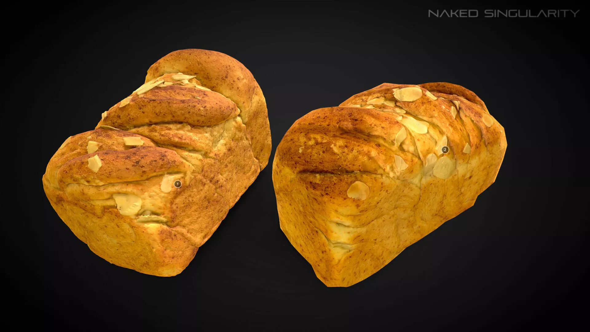 3D Scan Bread - Brioche photogrammetry 4K - Bakery - Low poly Low-poly 3D model