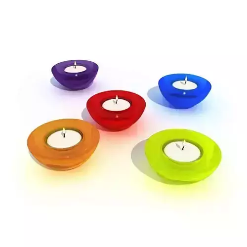 Colorful Candle Bowls With Candles