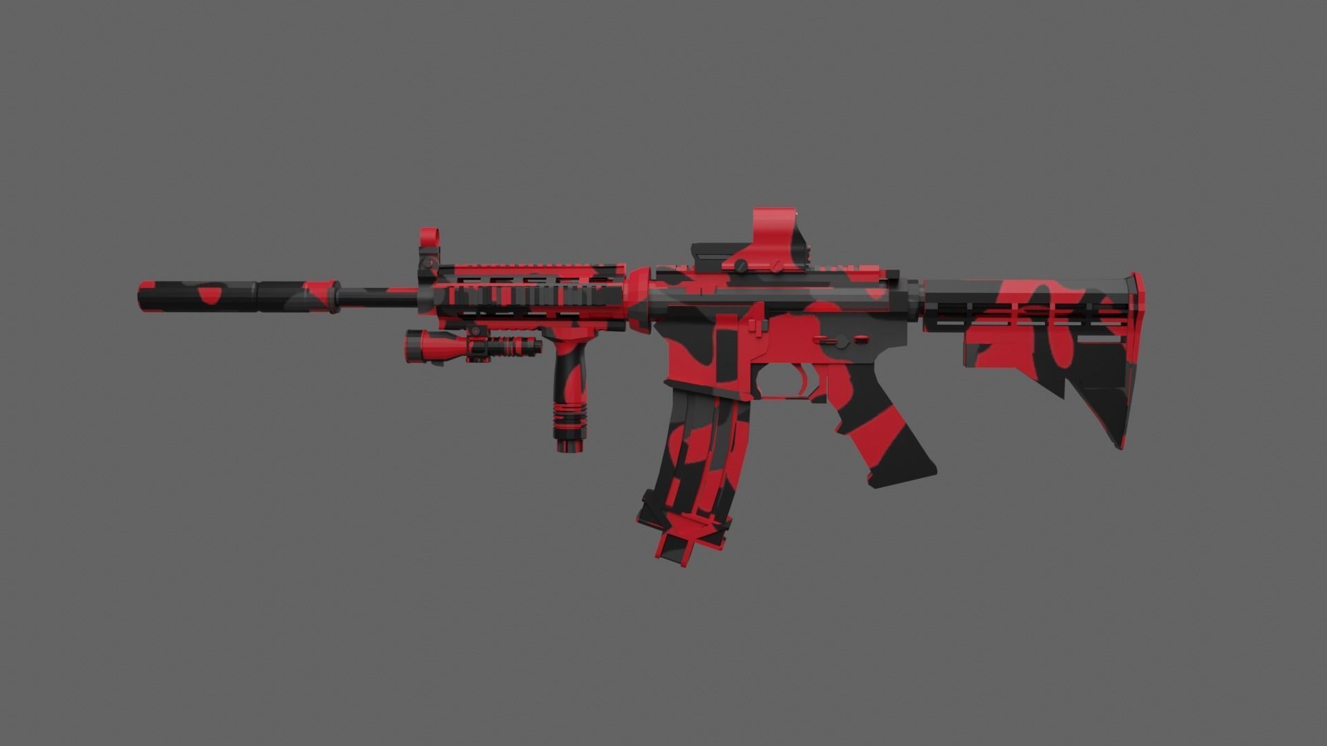 M4 Camo 3D model_1