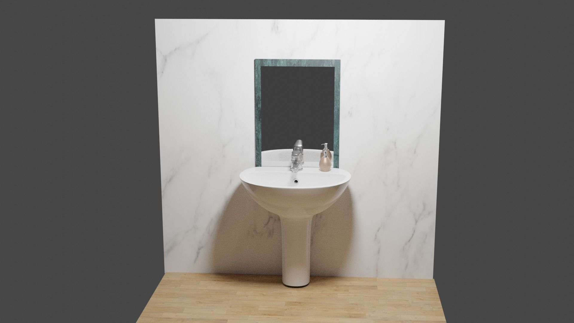 WashBasin and Mirror Low-poly 3D model_4