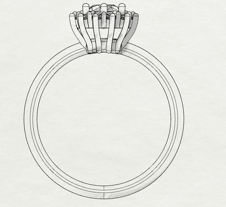 Engagement diamond ring  ready for print 3D print model_14