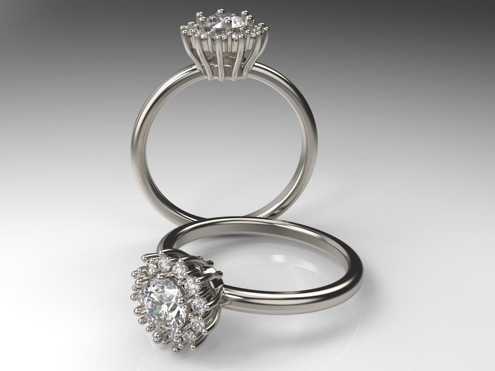 Engagement diamond ring  ready for print 3D print model_17