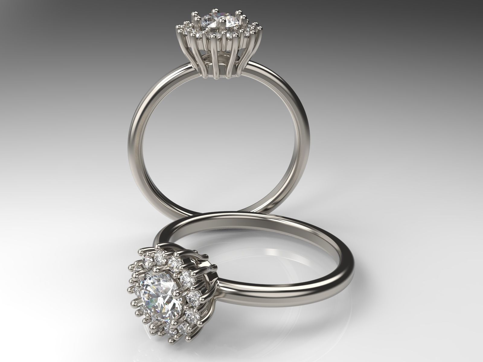 Engagement diamond ring  ready for print 3D print model_7