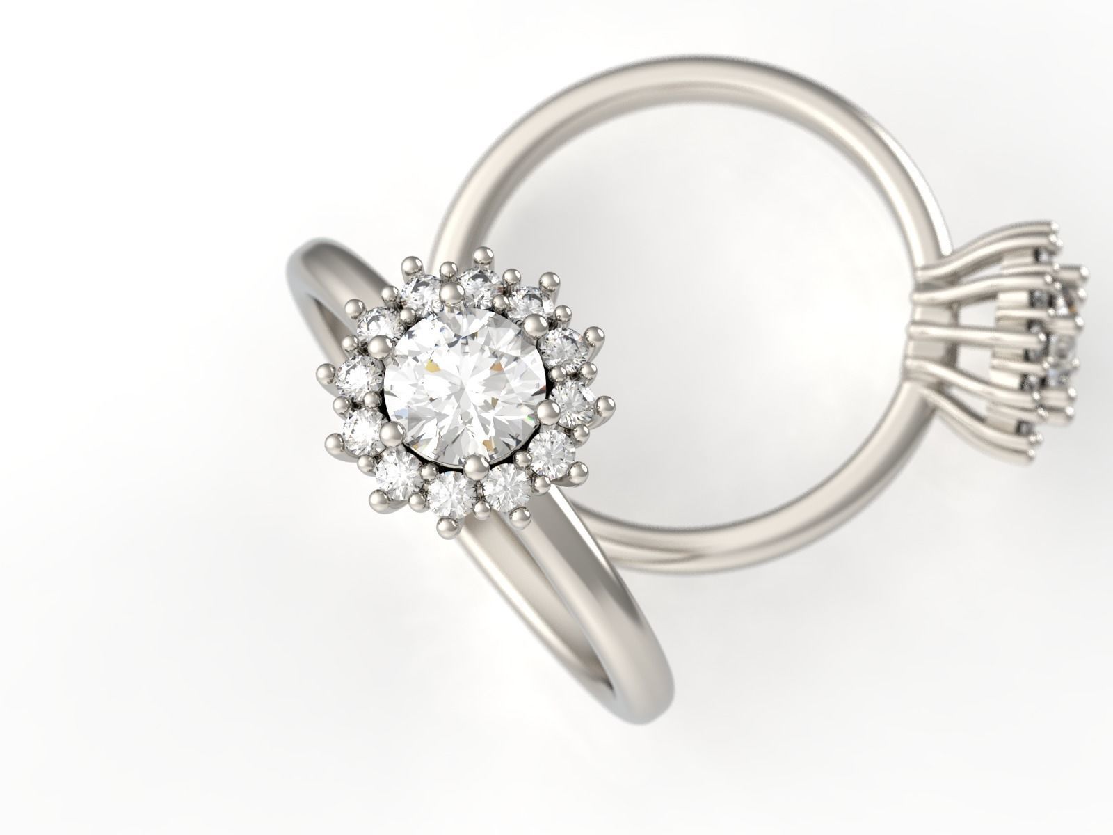 Engagement diamond ring  ready for print 3D print model_16