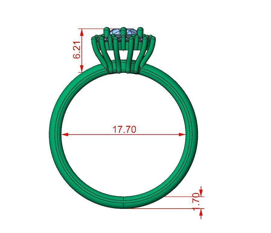 Engagement diamond ring  ready for print 3D print model_2