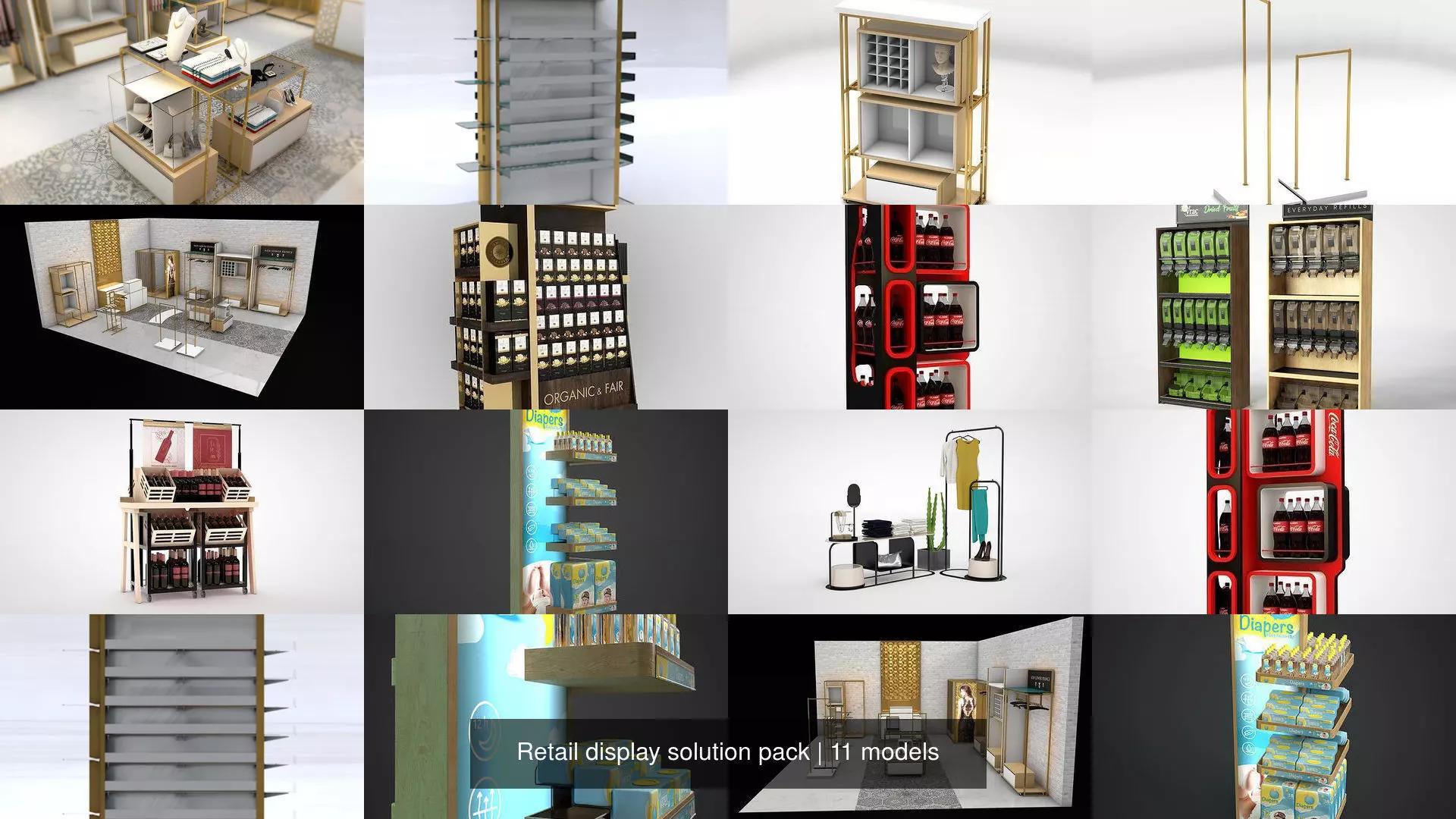Retail display solution pack 3D Model Collection_1