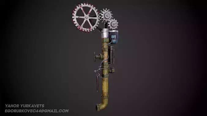  Apacalyptic murder weapon Low-poly 3D model