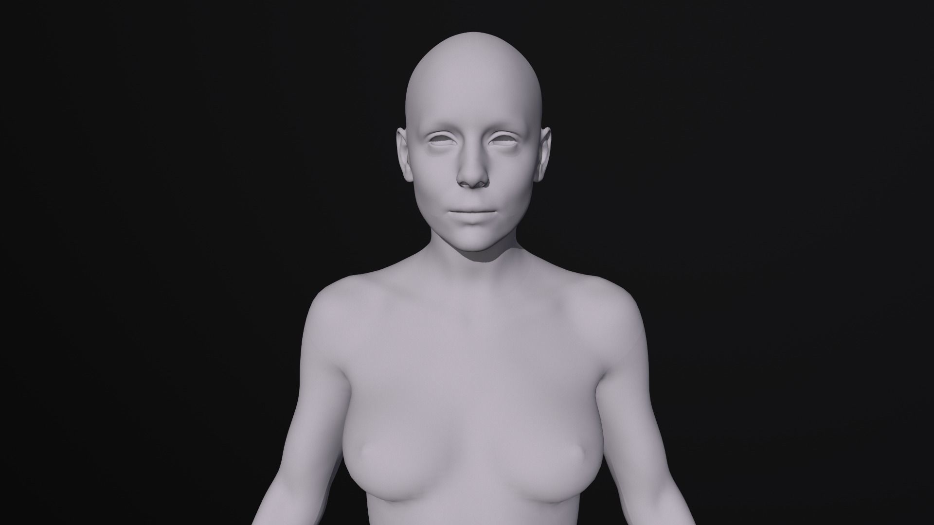 Female Base Mesh A Pose Low-poly 3D model_4