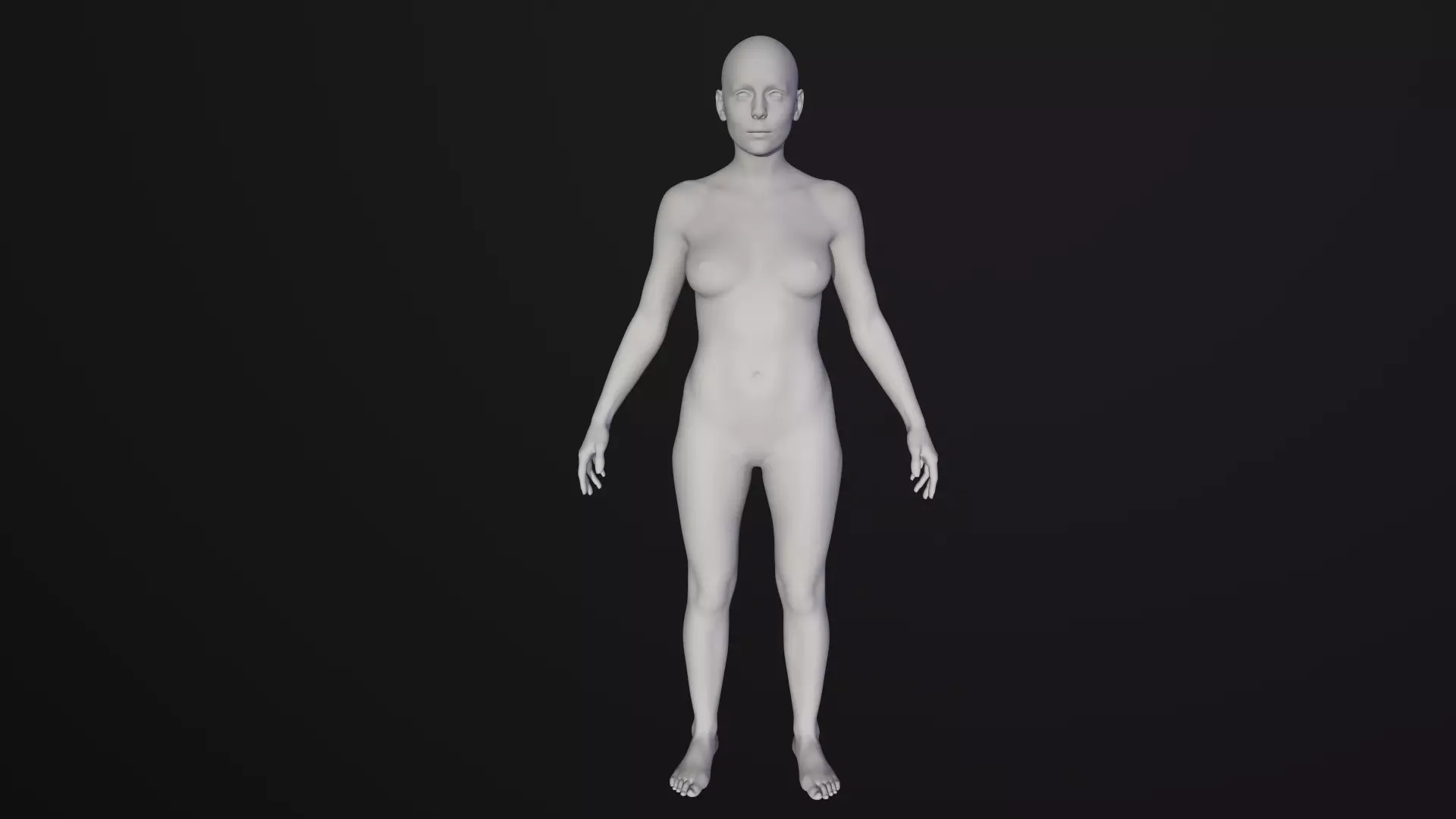 Female Base Mesh A Pose Low-poly 3D model_0