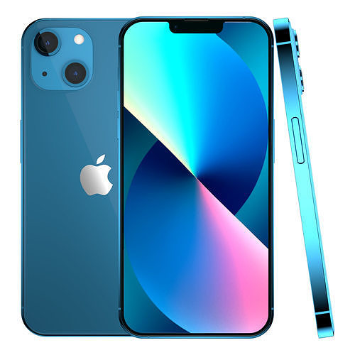 Apple iPhone 13 Blue  Low-poly 3D model