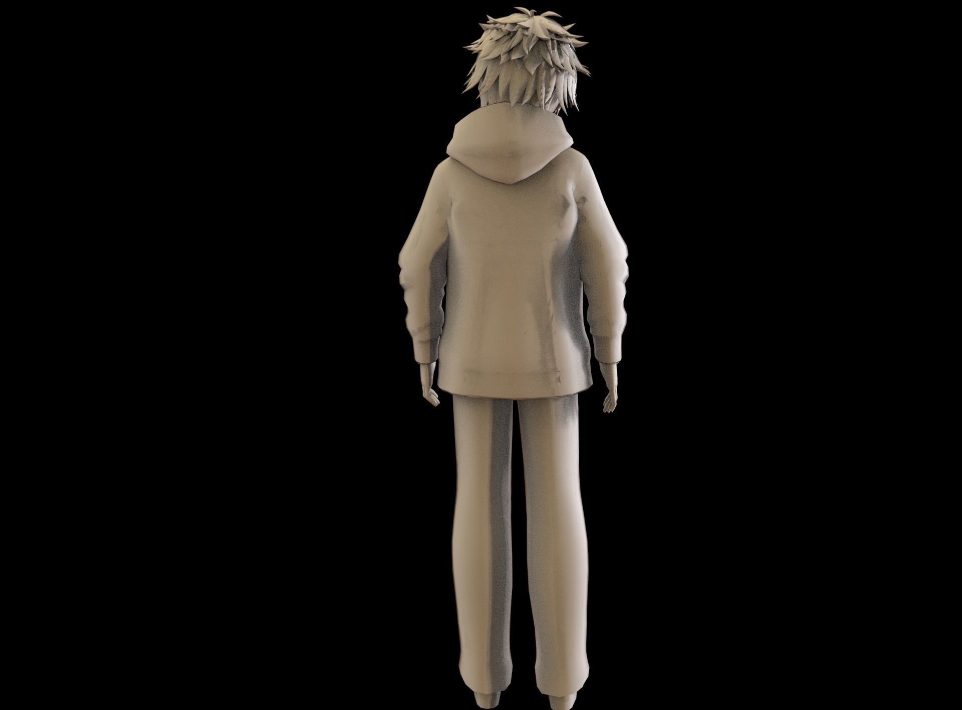 Anime Boy Low Poly Character 5 Low-poly 3D model_8