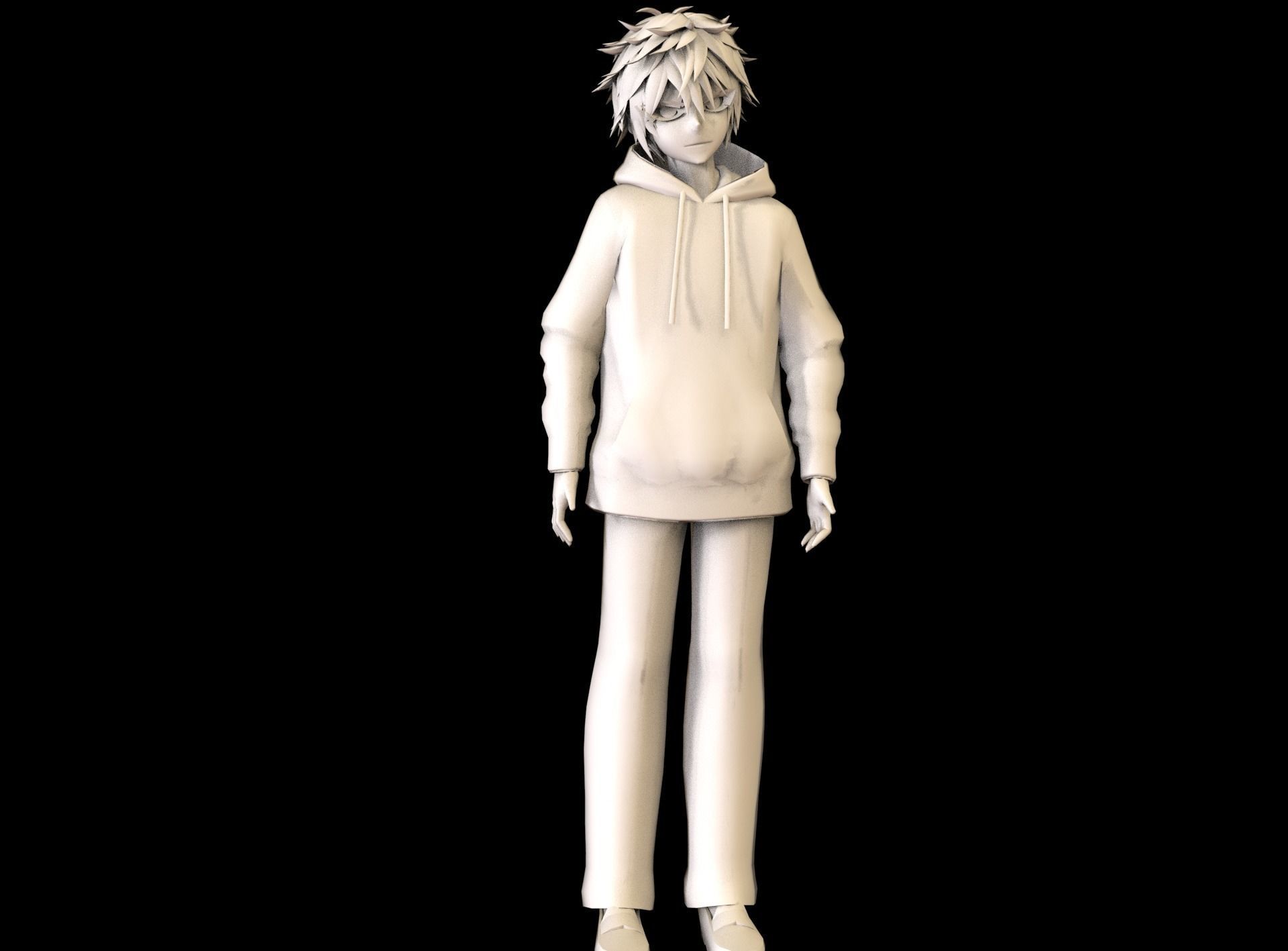 Anime Boy Low Poly Character 5 Low-poly 3D model_10