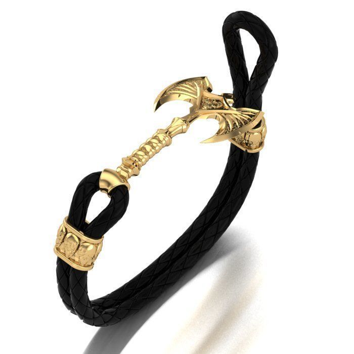 MEN LEATHER BRACELET 3D print model_3