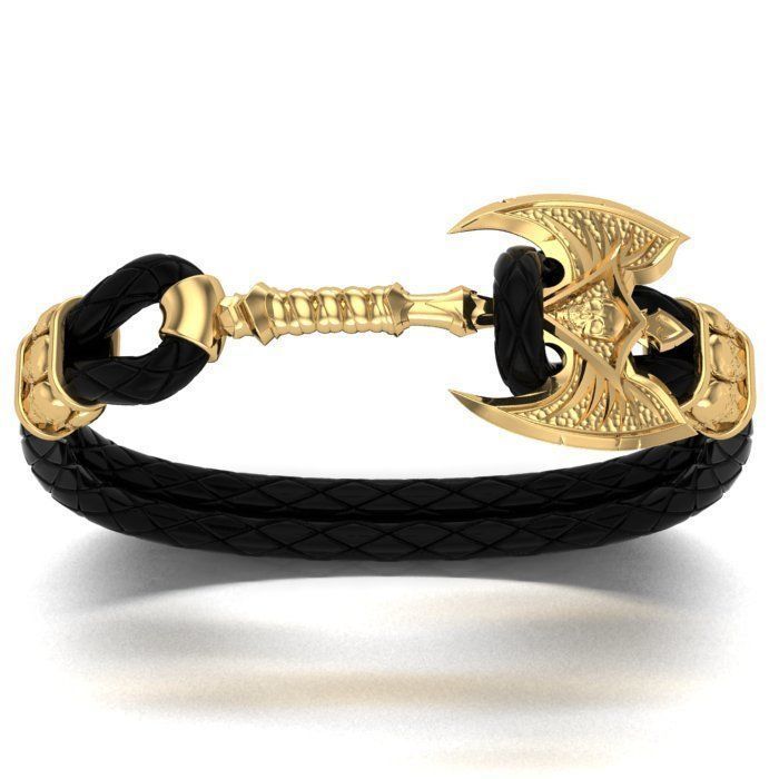 MEN LEATHER BRACELET 3D print model_2