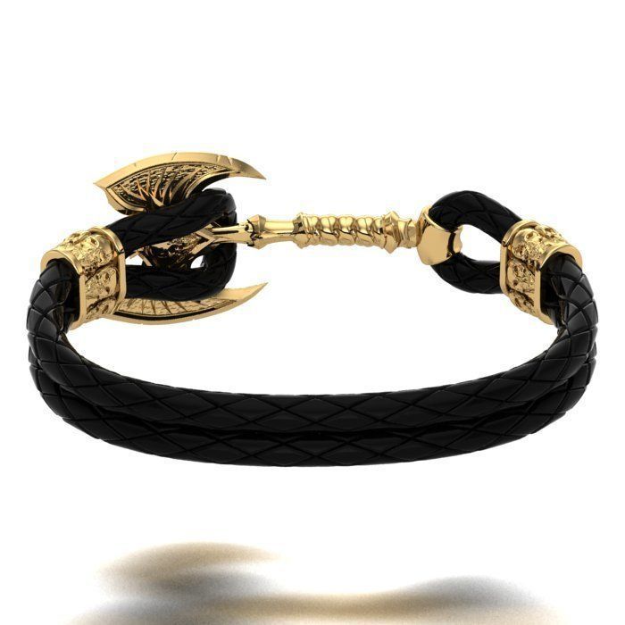 MEN LEATHER BRACELET 3D print model_5