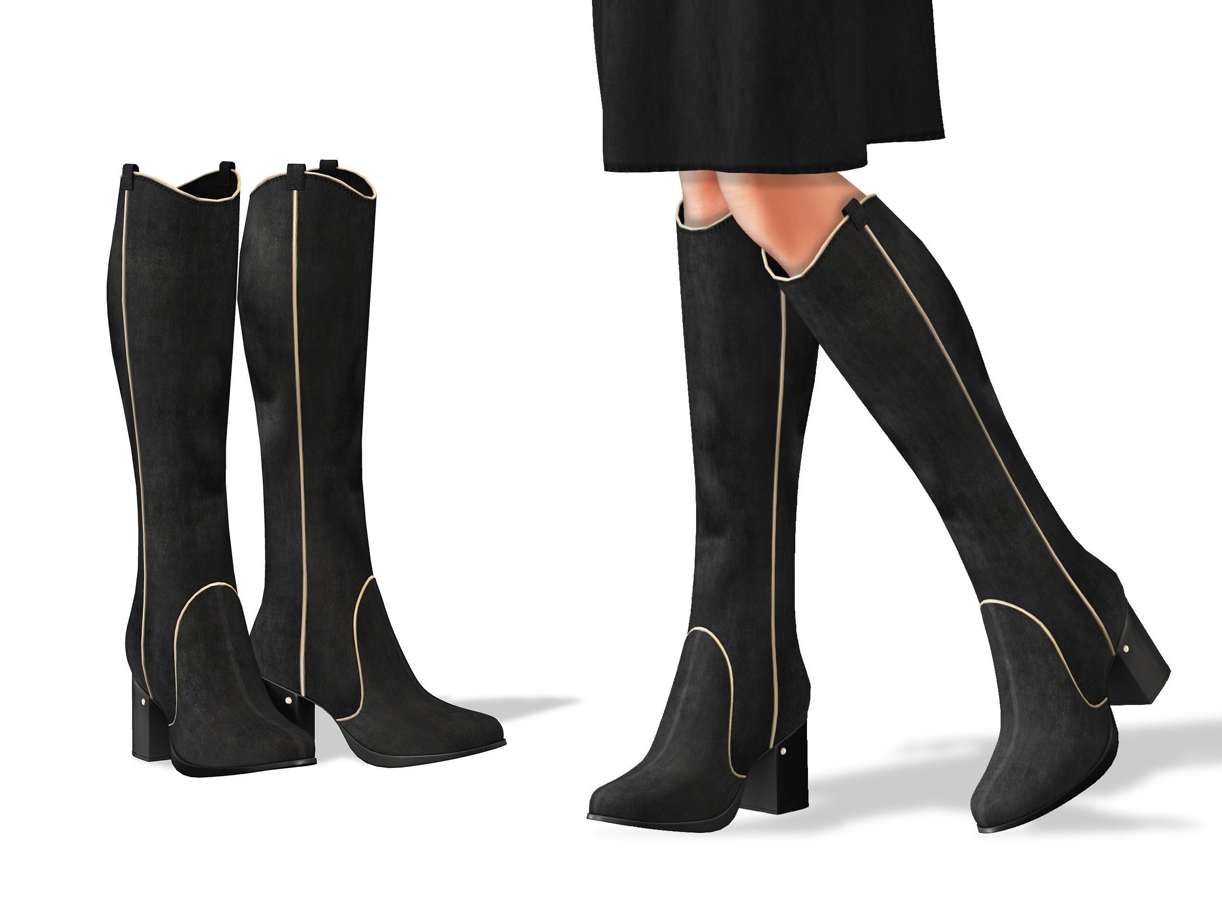 Manga Boots Low-poly 3D model_2