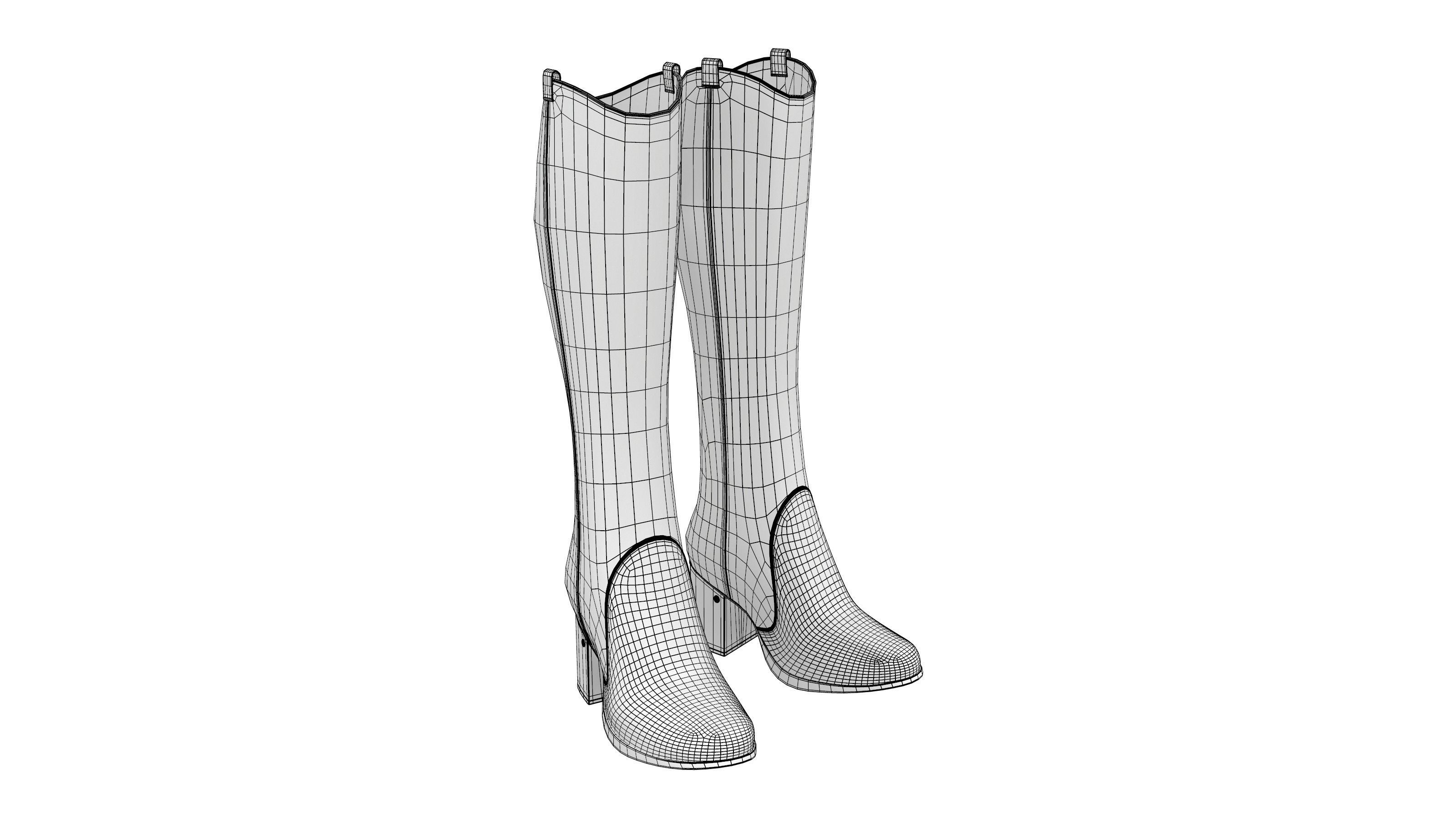 Manga Boots Low-poly 3D model_3