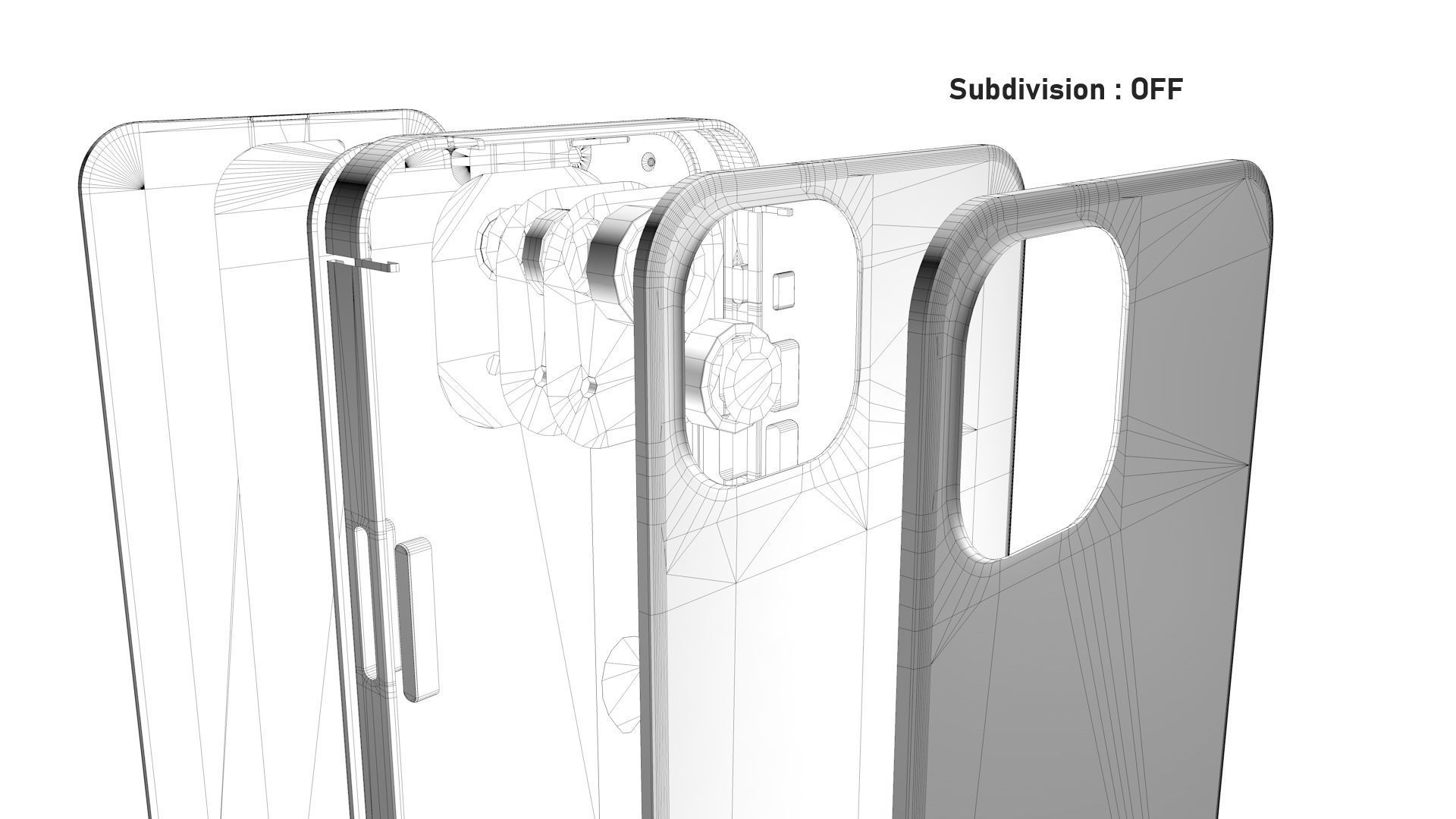 Apple iPhone 13 Midnight Low-poly 3D model_38