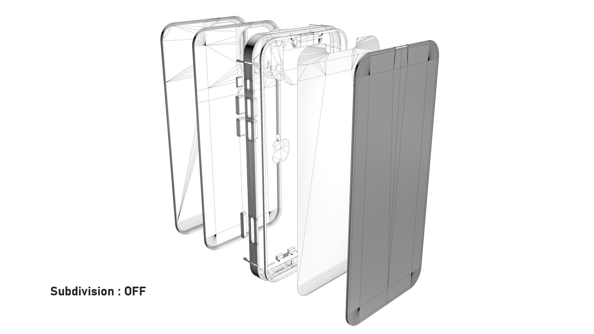 Apple iPhone 13 Midnight Low-poly 3D model_23