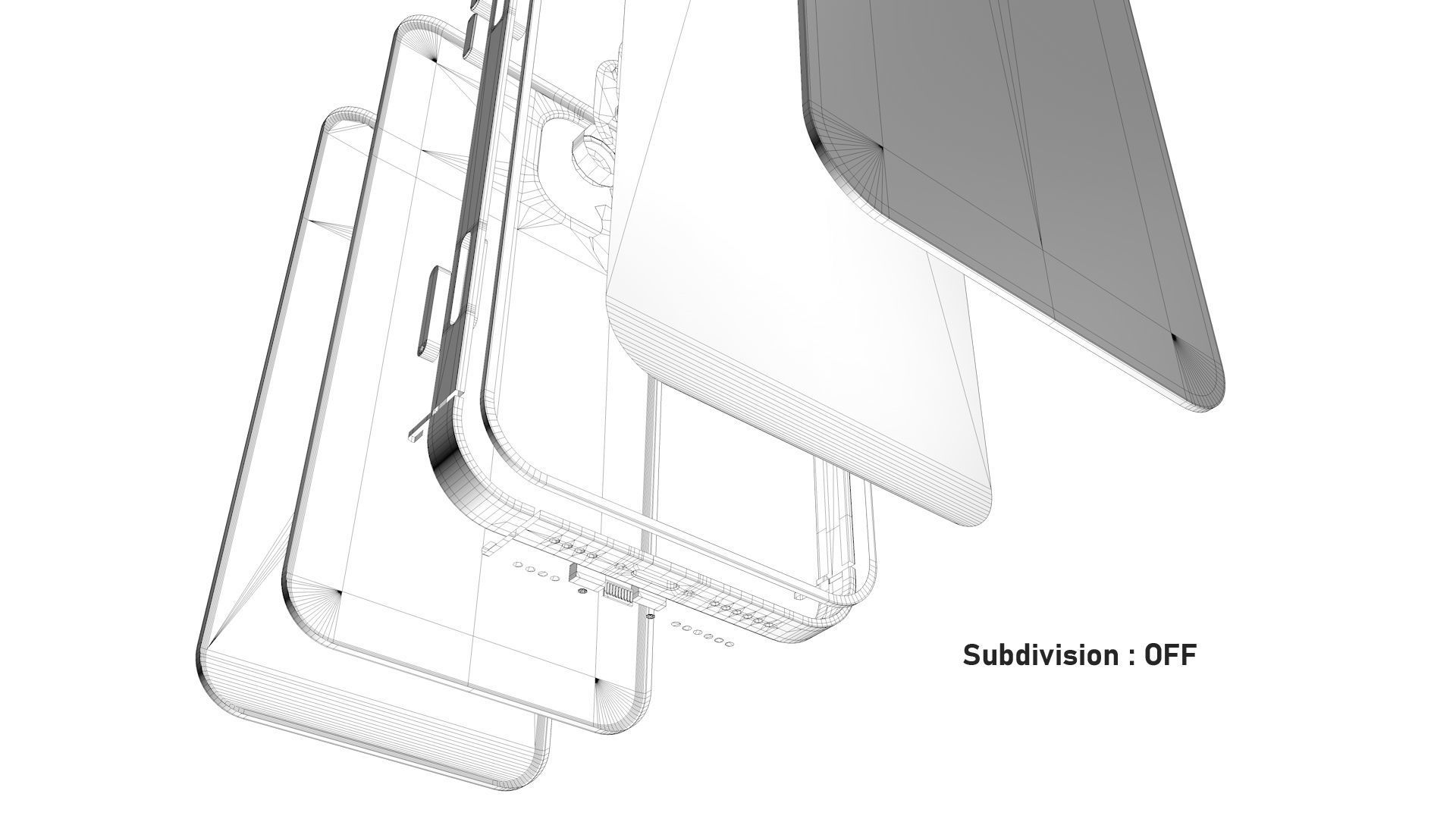 Apple iPhone 13 Midnight Low-poly 3D model_35