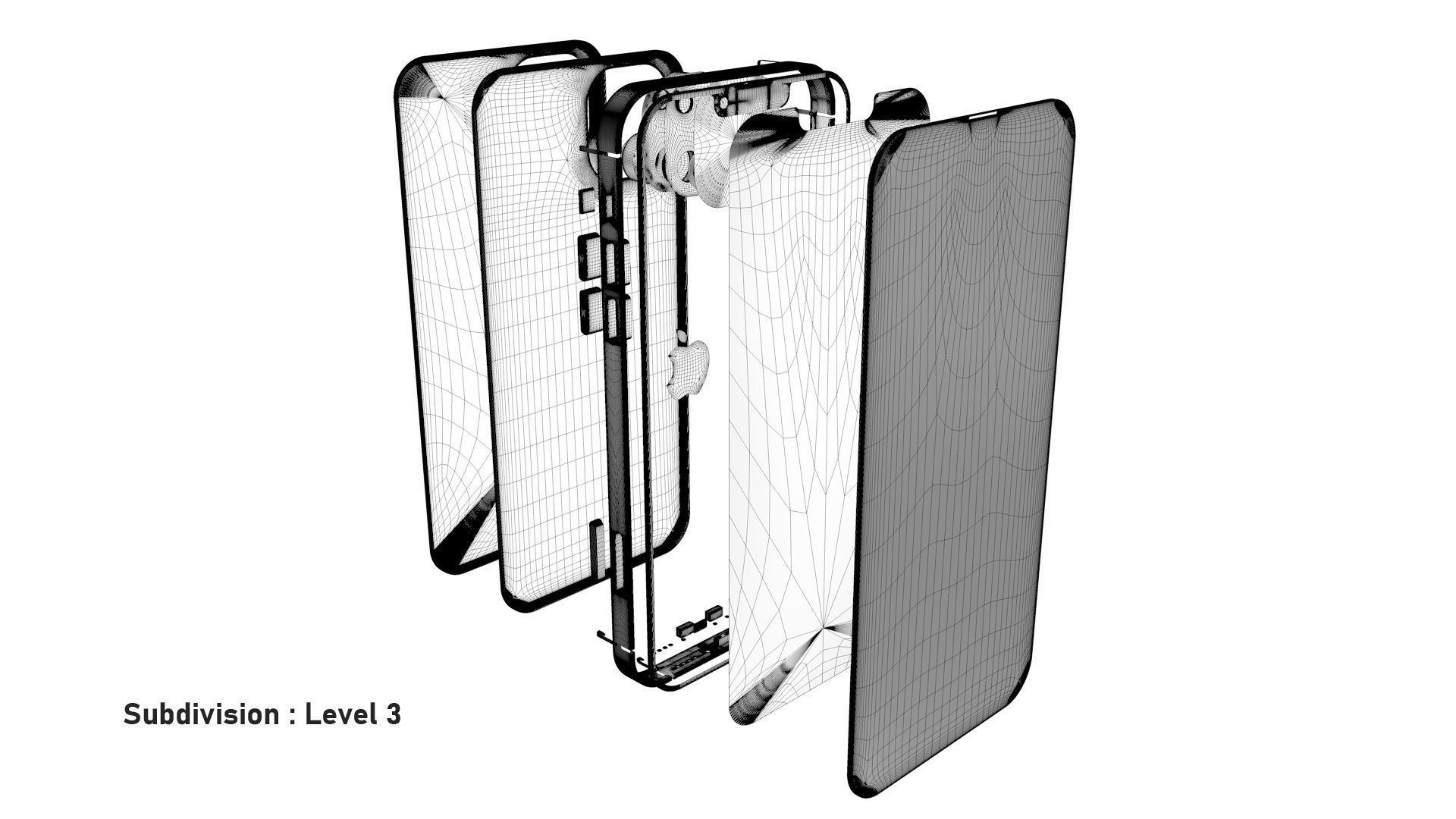 Apple iPhone 13 Midnight Low-poly 3D model_25