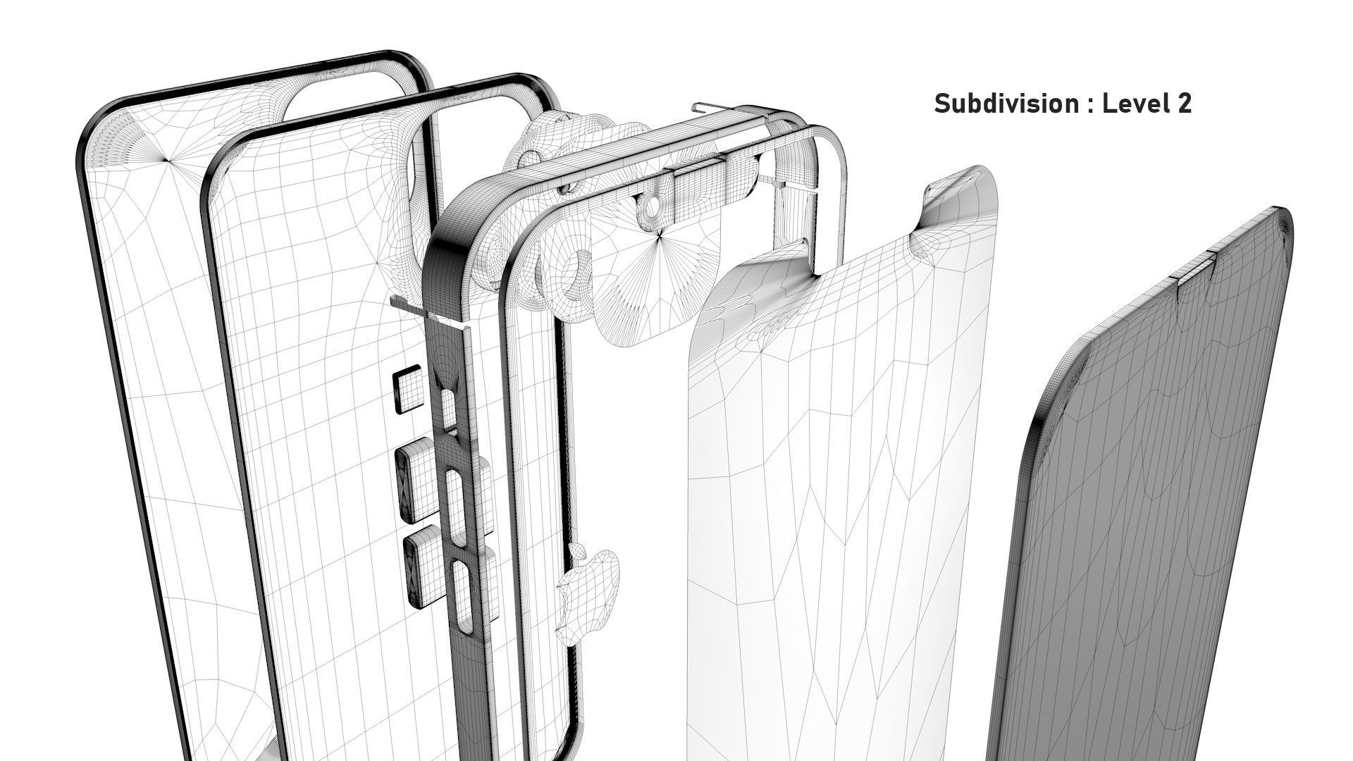 Apple iPhone 13 Midnight Low-poly 3D model_33