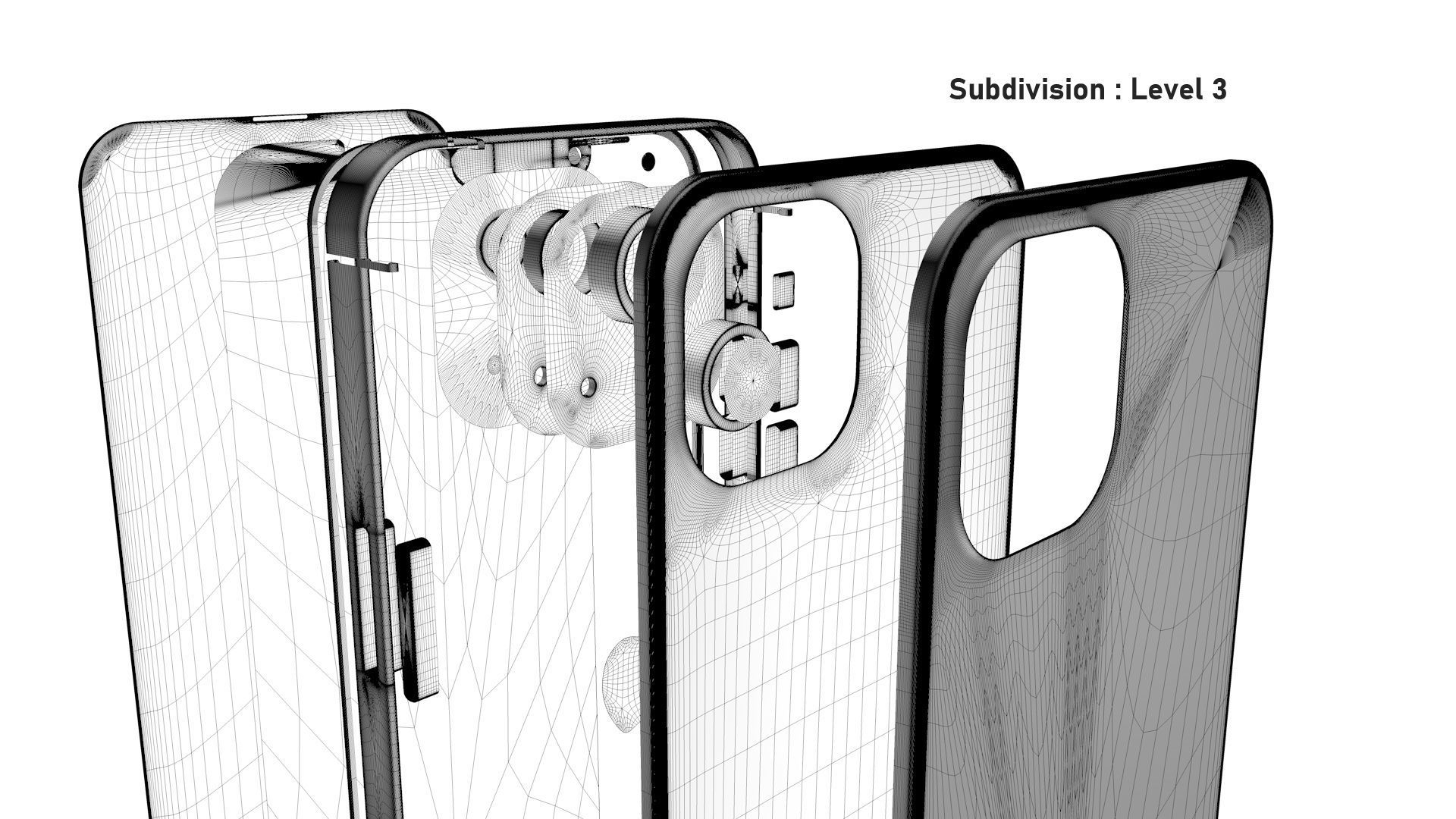 Apple iPhone 13 Midnight Low-poly 3D model_40