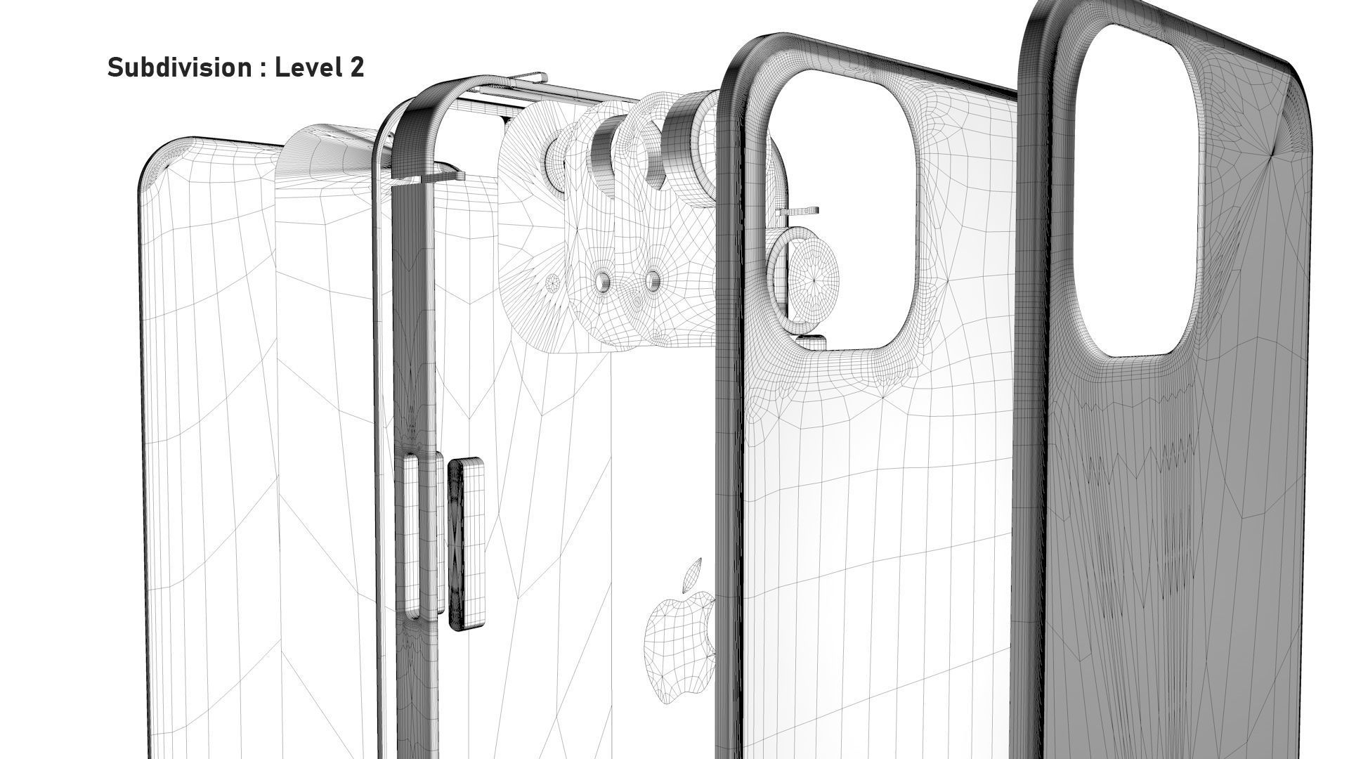 Apple iPhone 13 Midnight Low-poly 3D model_30