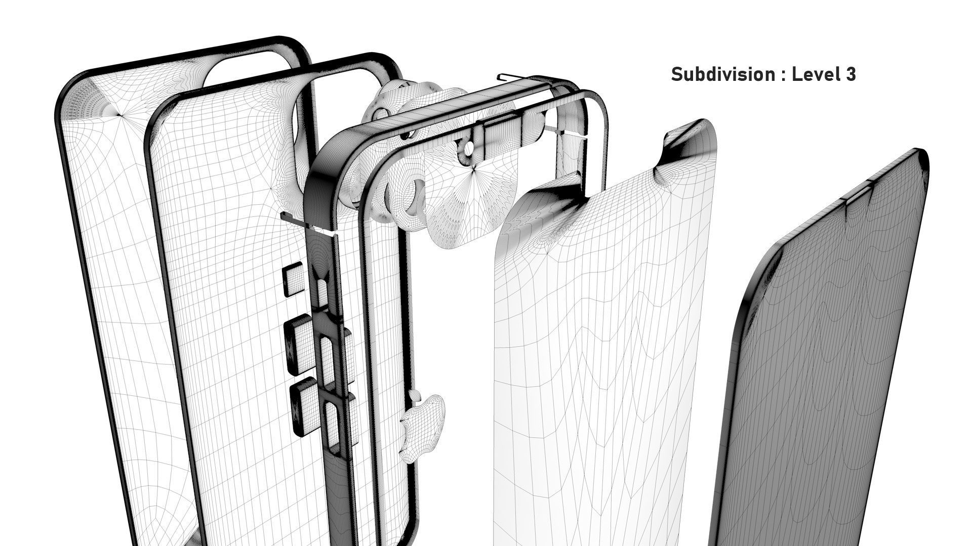 Apple iPhone 13 Midnight Low-poly 3D model_34