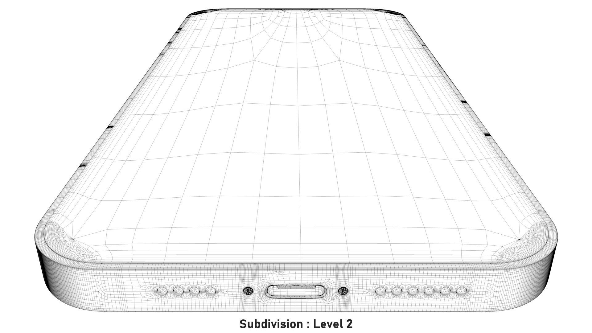 Apple iPhone 13 Midnight Low-poly 3D model_22