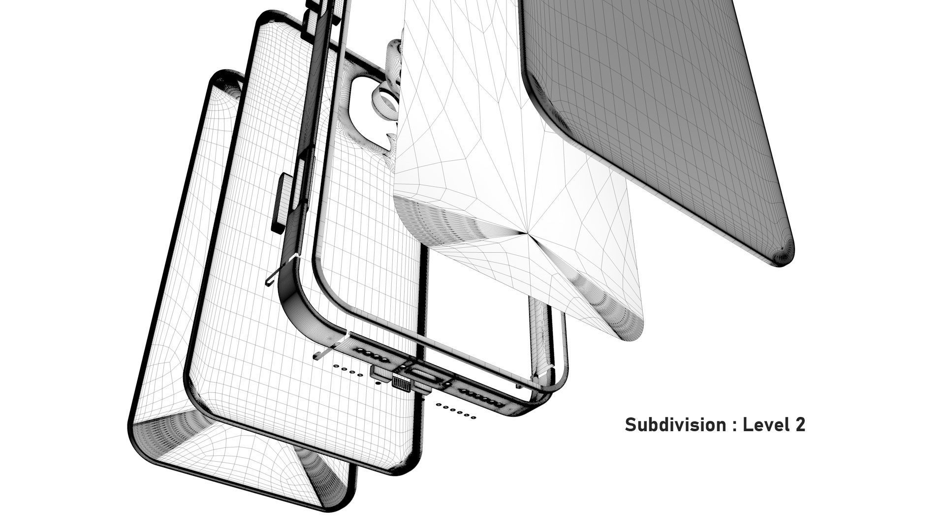 Apple iPhone 13 Midnight Low-poly 3D model_36