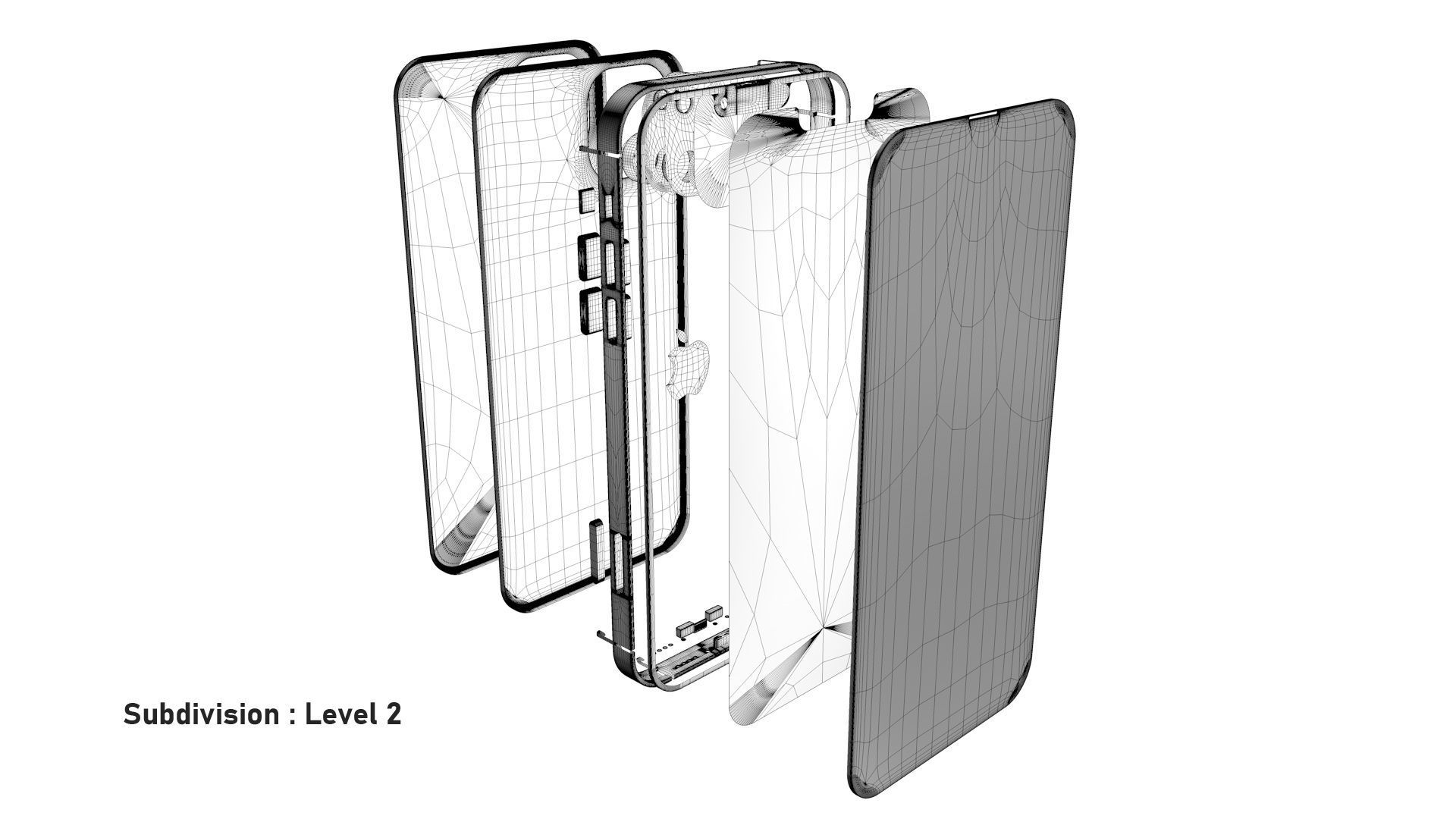 Apple iPhone 13 Midnight Low-poly 3D model_24
