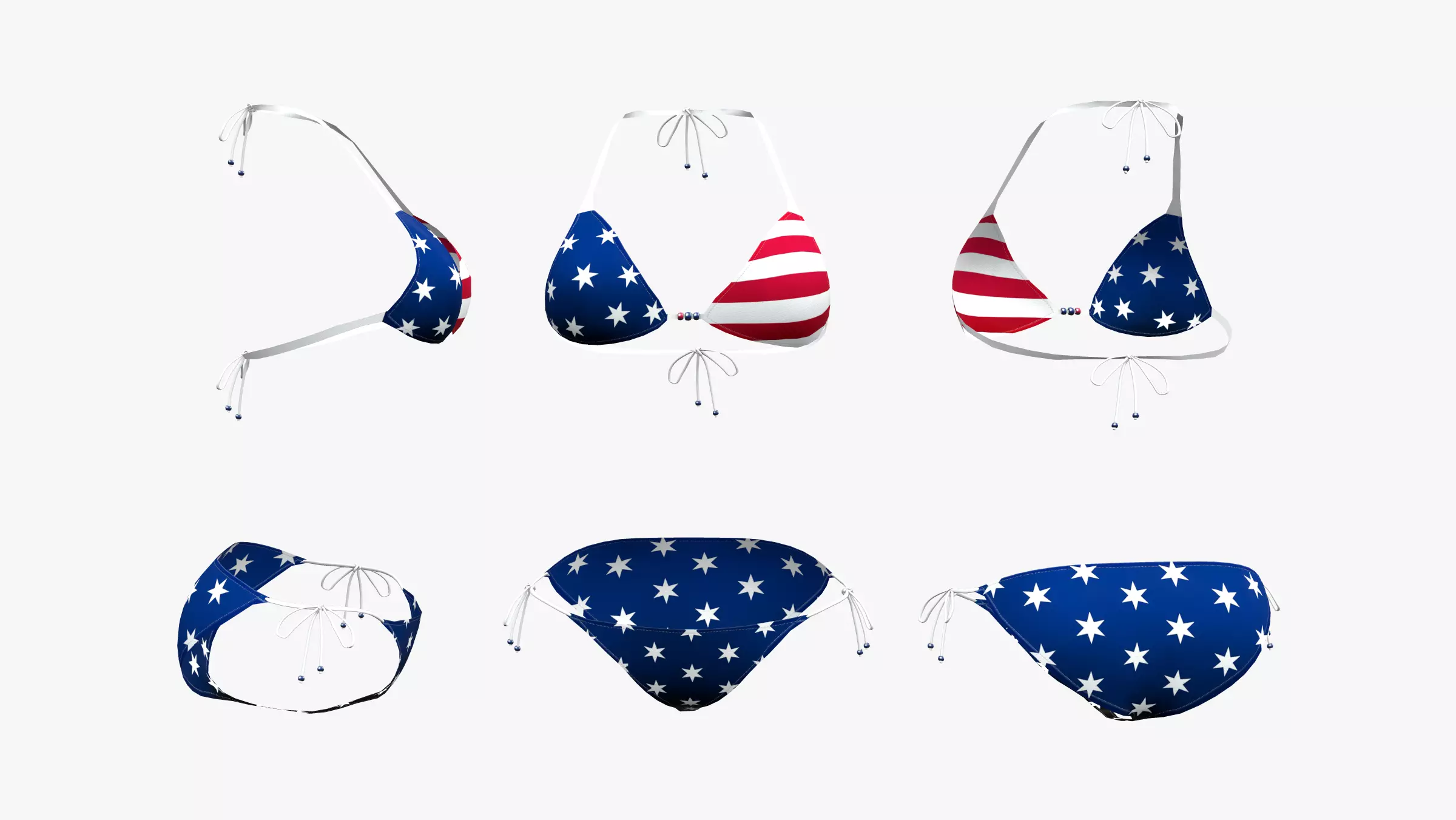 American Flag Swimsuit Low-poly 3D model