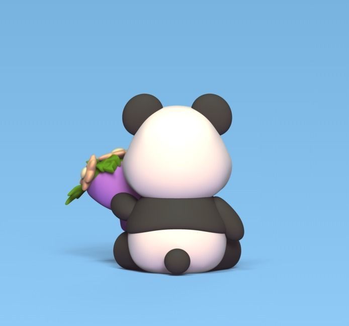 Panda Bouquet 3D print model_3