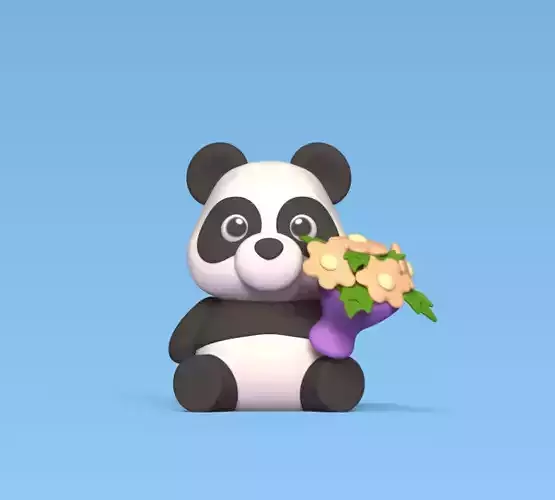 Panda Bouquet 3D print model