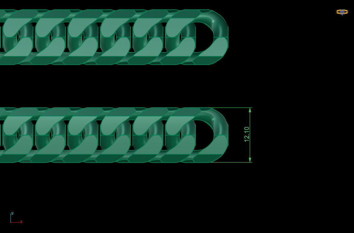 gold necklace 3D print model_3