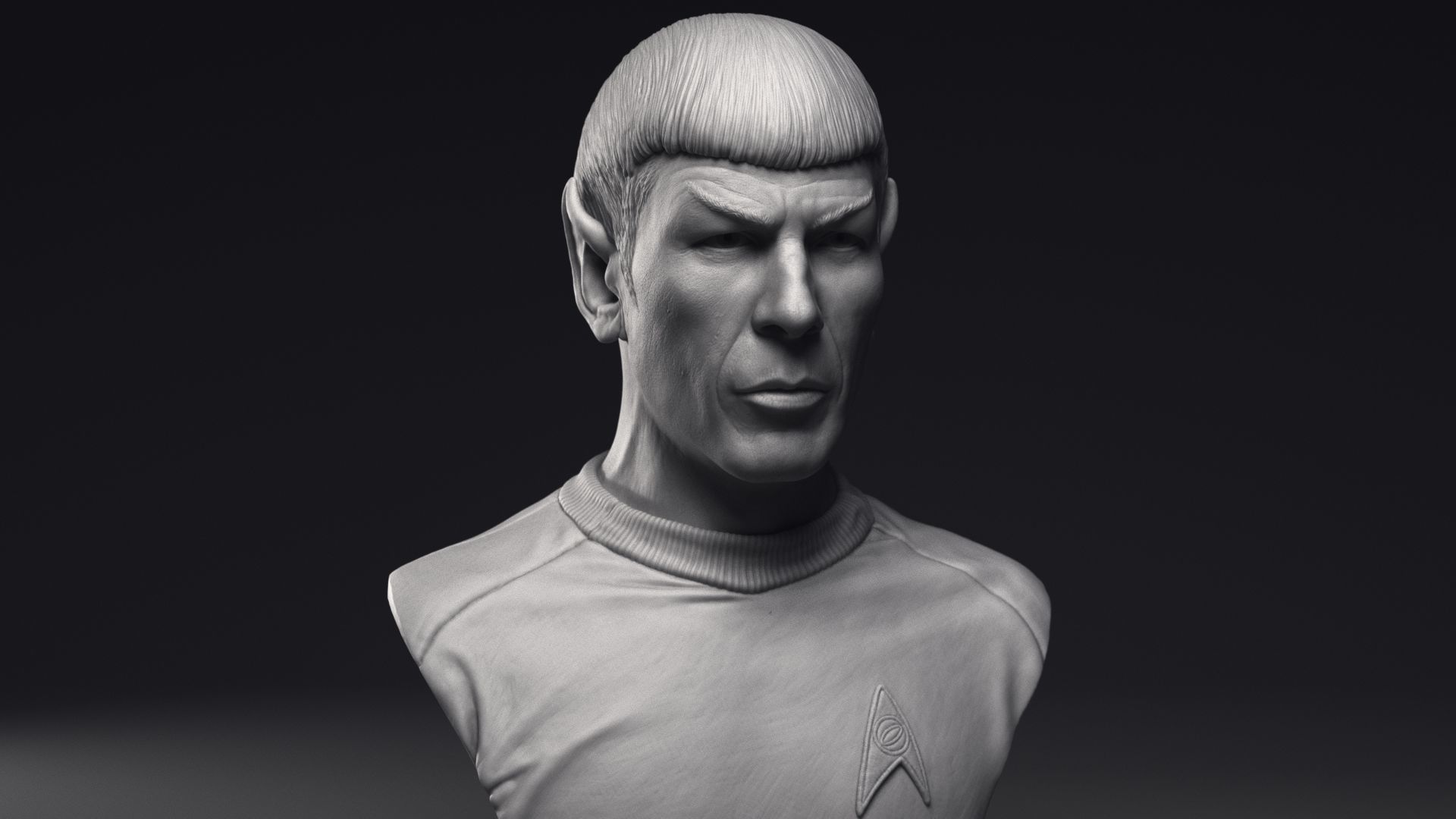 Leonard Nimoy as Mr Spock Bust Printable 3D Model 3D print model_35