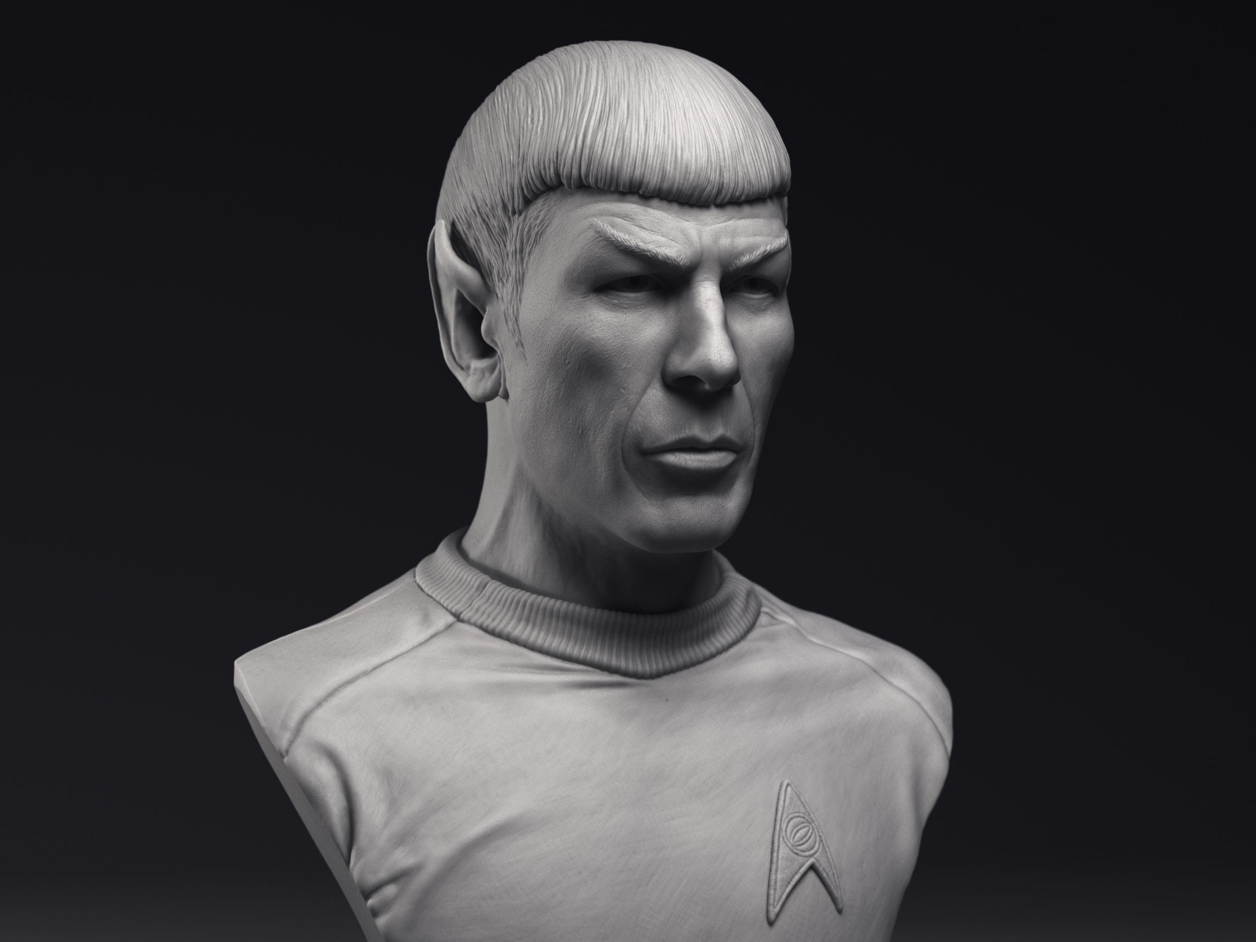 Leonard Nimoy as Mr Spock Bust Printable 3D Model 3D print model_12